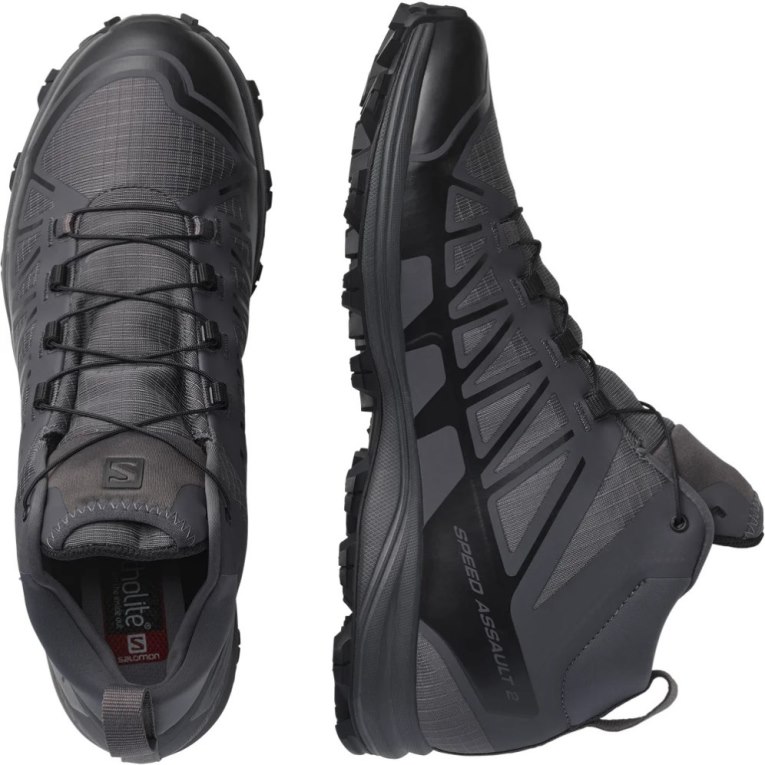 Black Salomon Speed Assault 2 Men's Tactical Boots | PH 45938T